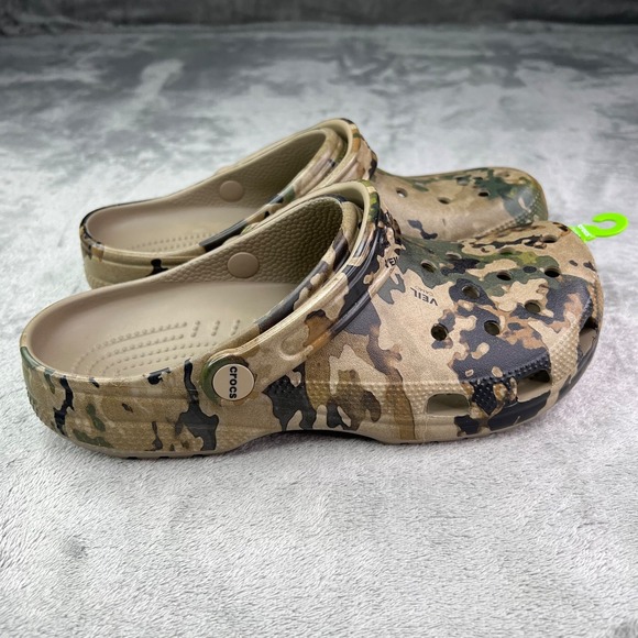 Crocs Classic‎ Camo Clogs Mens 7 / Womens 9 Veil Abstract Green Hunting NWOT - Picture 4 of 7